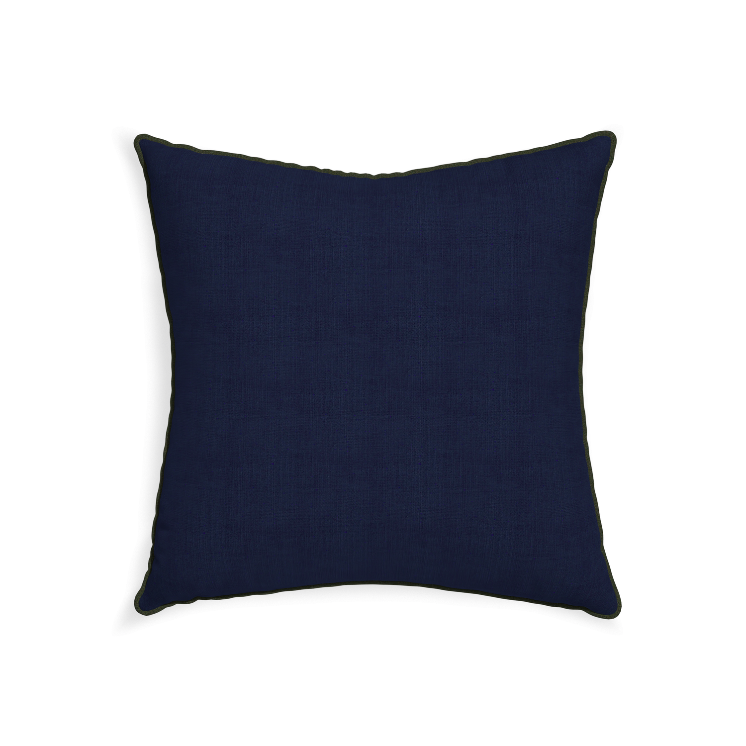 22-square midnight custom navy bluepillow with f piping on white background
