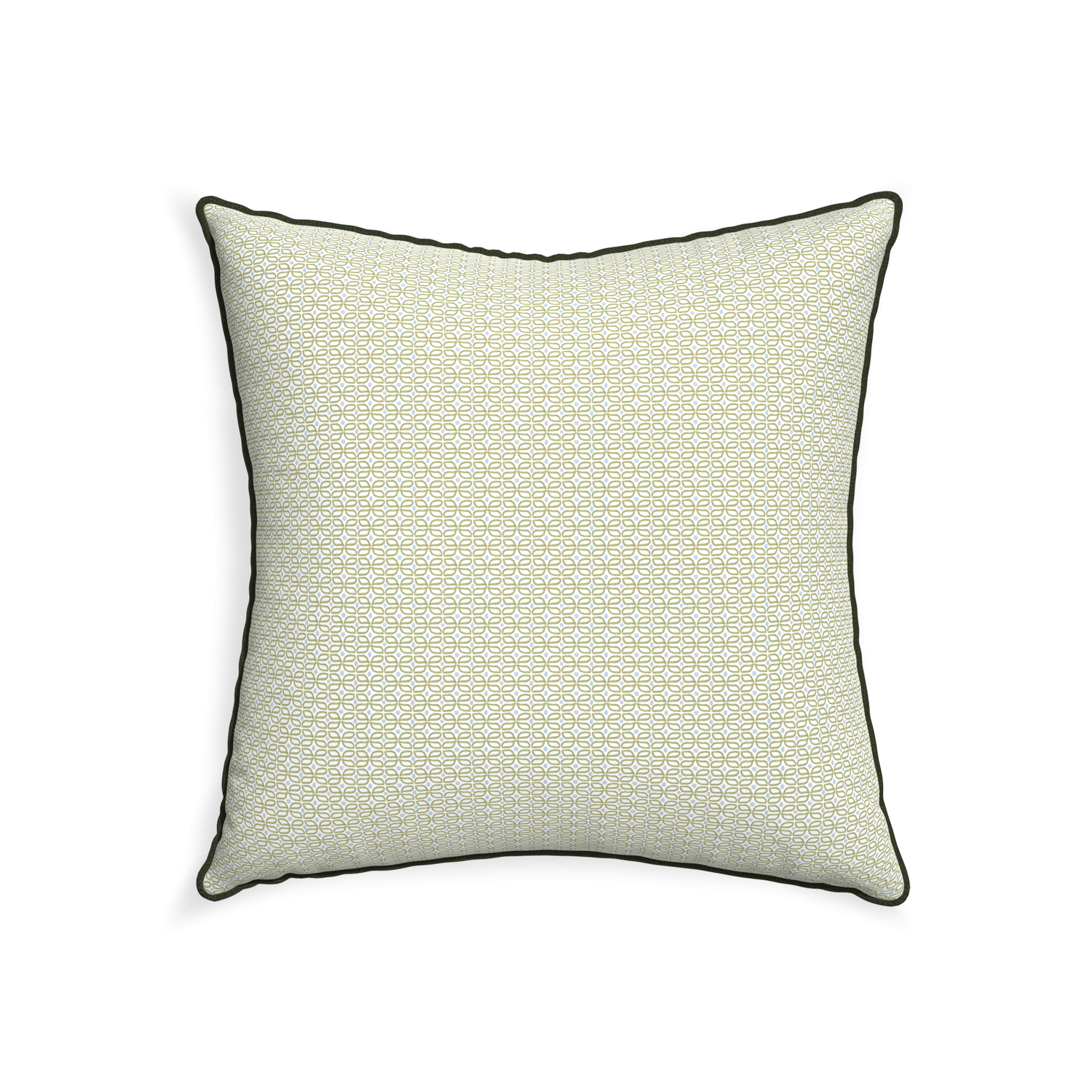 22-square loomi moss custom moss green geometricpillow with f piping on white background