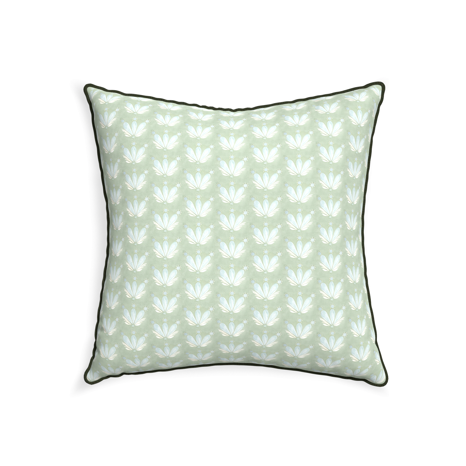 22-square serena sea salt custom blue & green floral drop repeatpillow with f piping on white background