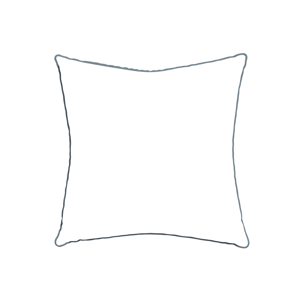 22-square gemma pear custom pillow with harbor piping on white background