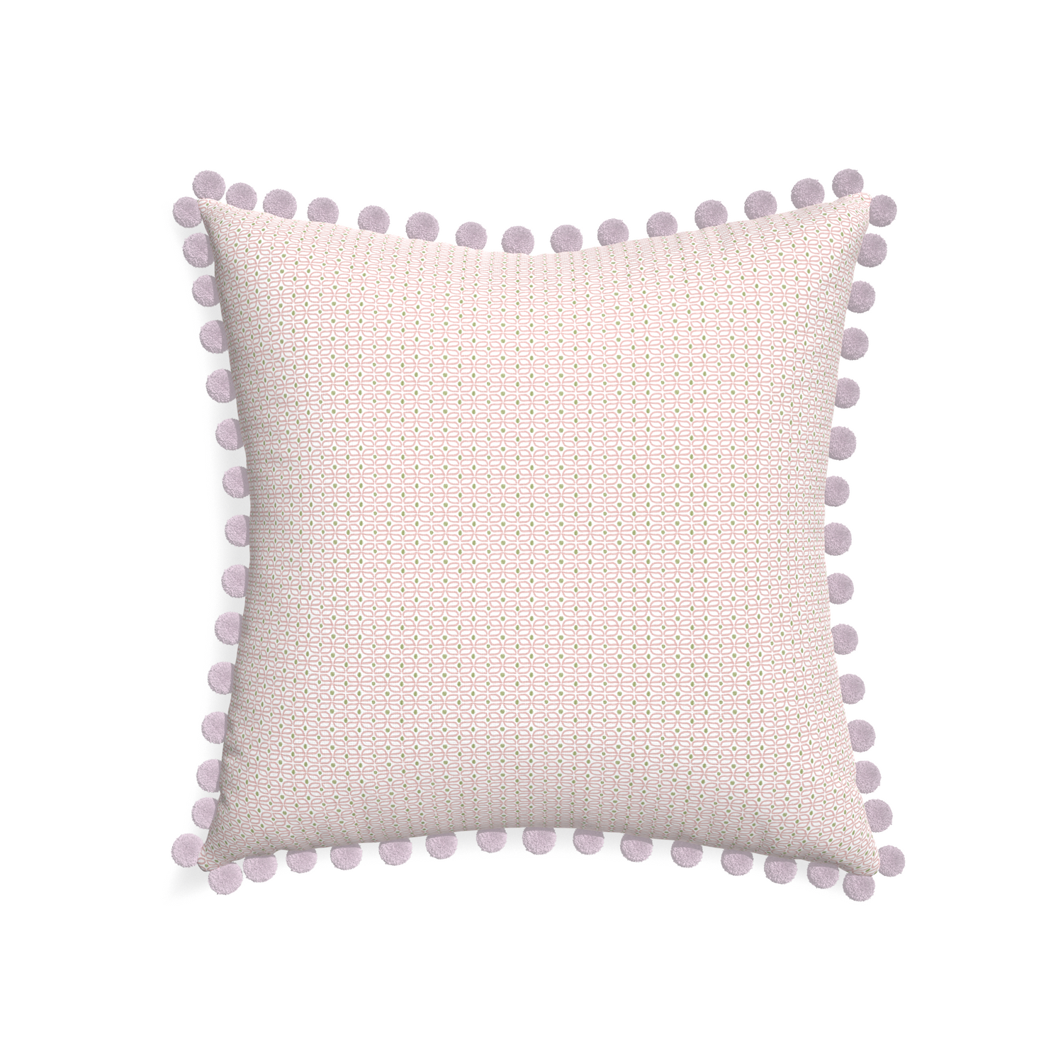 22-square loomi pink custom pink geometricpillow with l on white background