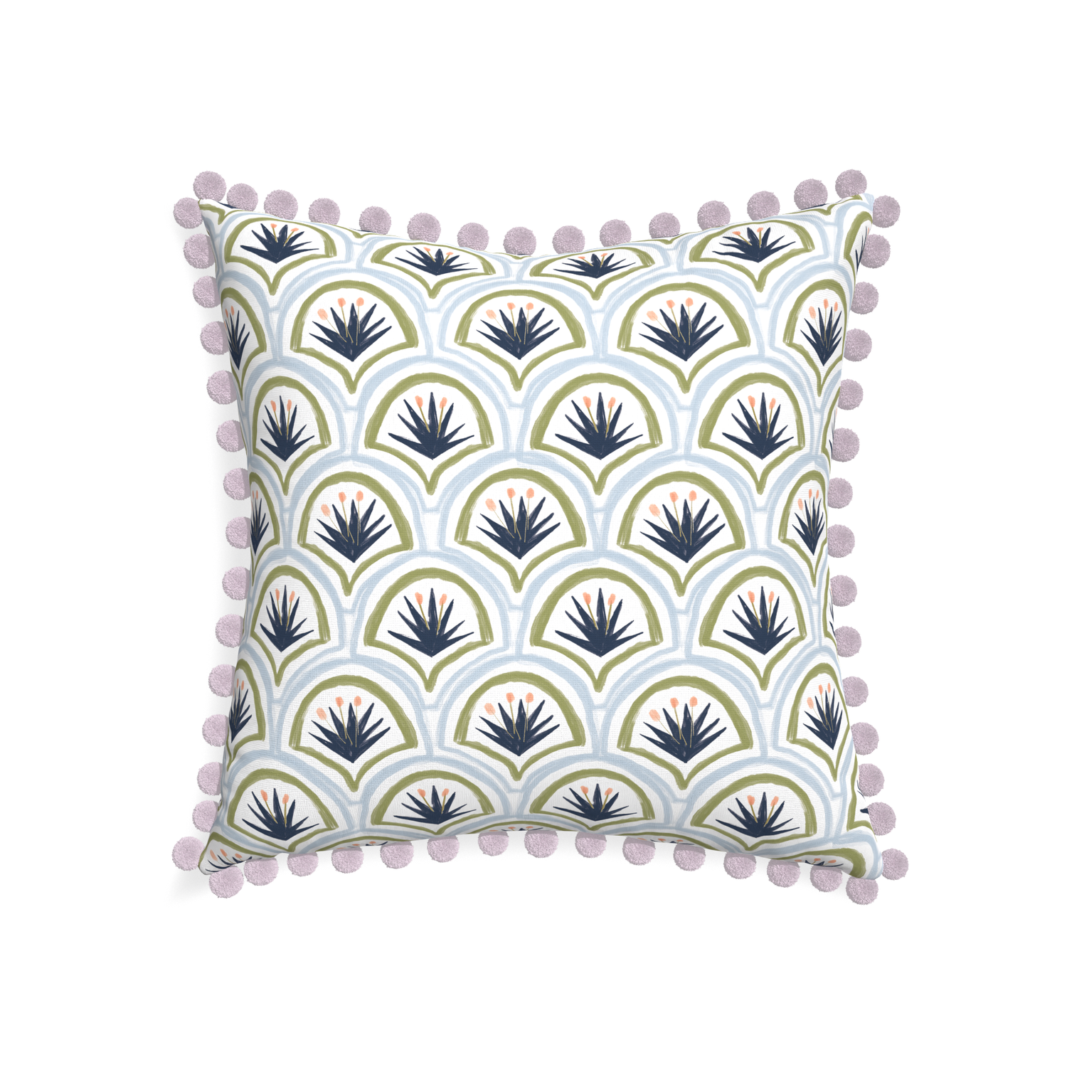 22-square thatcher midnight custom art deco palm patternpillow with l on white background