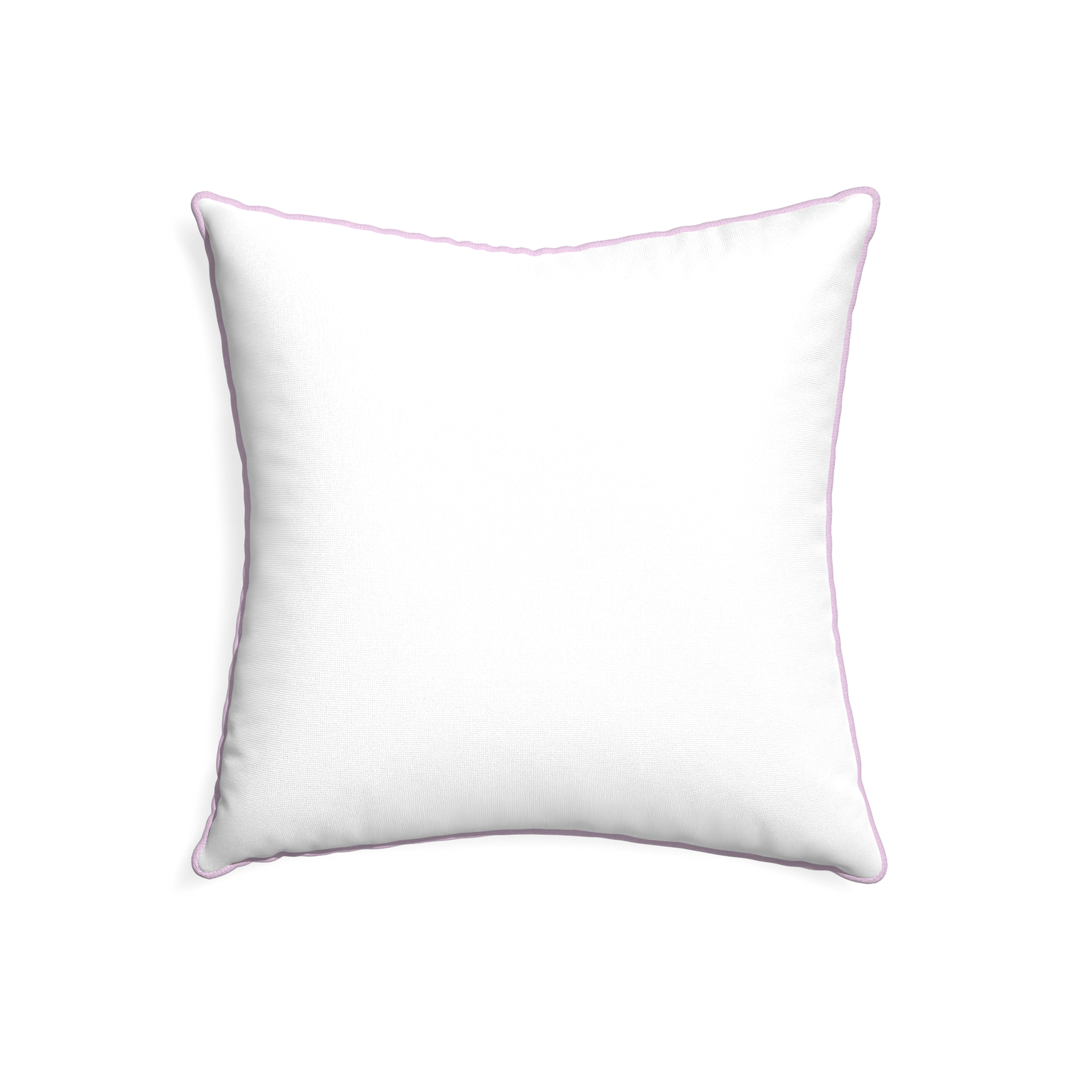 22-square snow custom white cottonpillow with l piping on white background
