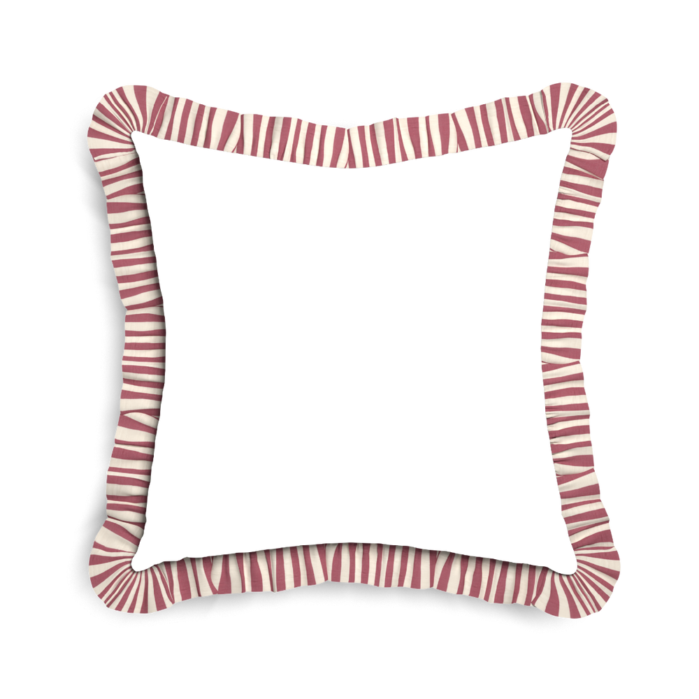 22-square ruby moss custom pillow with l on white background