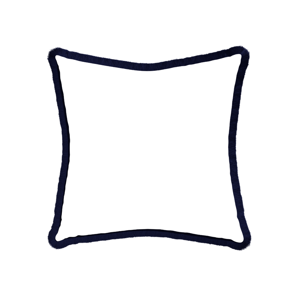 22-square ruby moss custom pillow with midnight fringe on white background