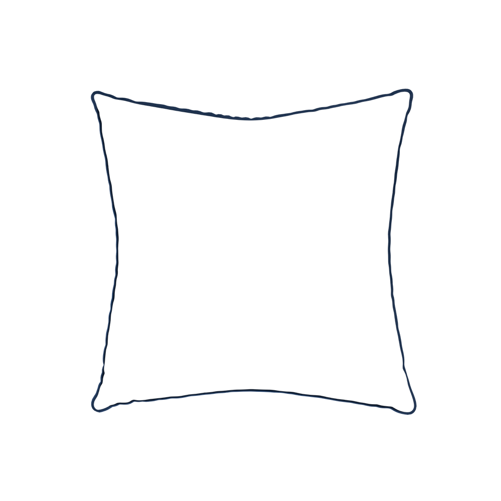 22-square ruby moss custom pillow with midnight piping on white background