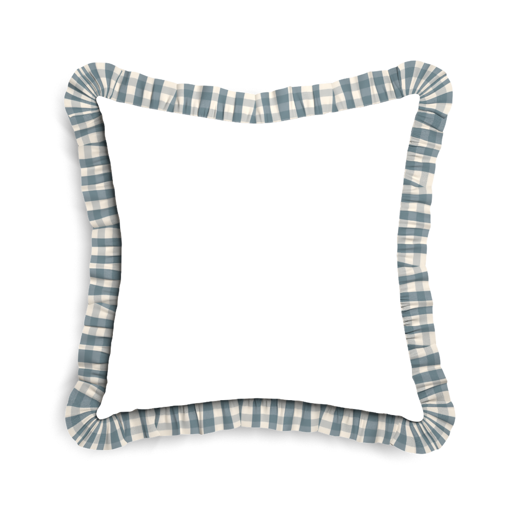 22-square matilda custom pillow with m on white background