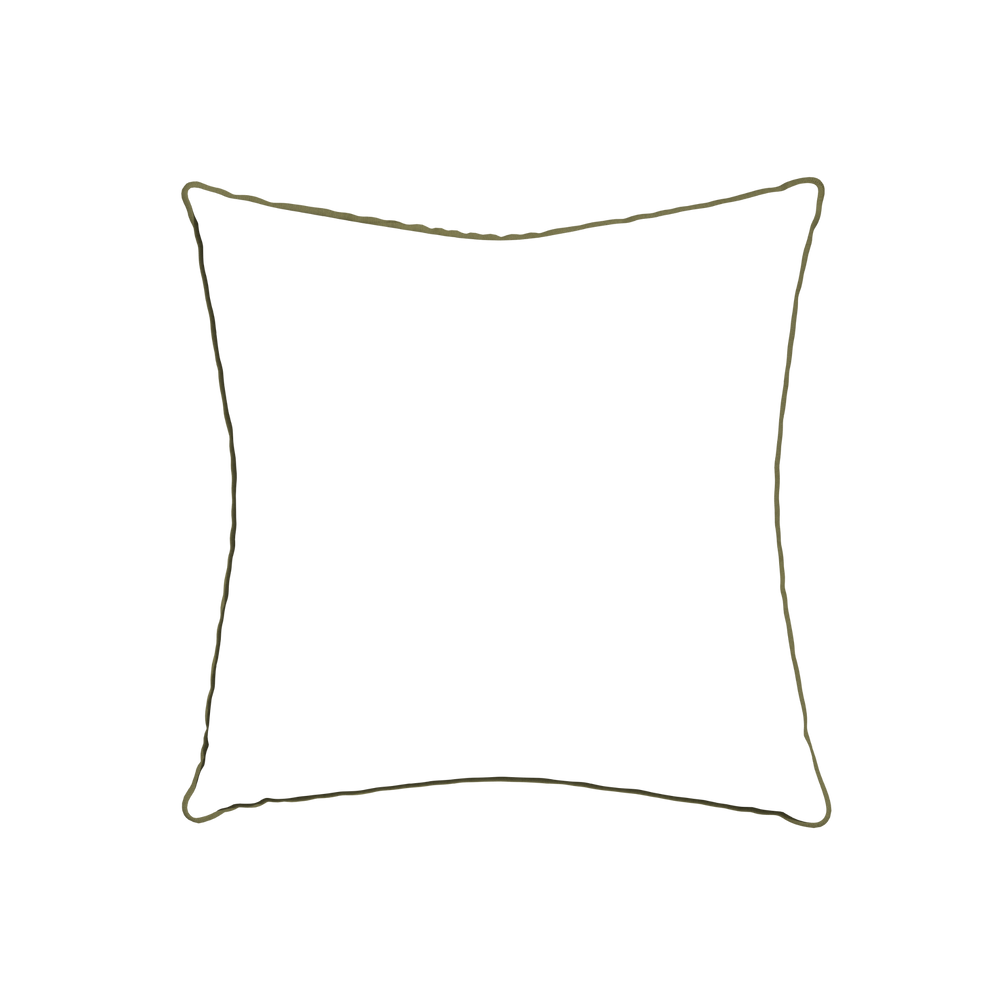 22-square ruby moss custom pillow with moss piping on white background