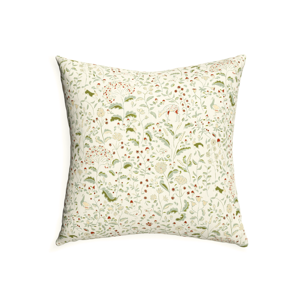22-square ruby moss custom pillow with n on white background