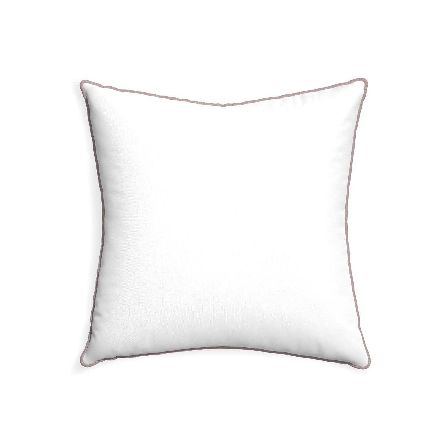 22-square snow custom white cottonpillow with orchid piping on white background