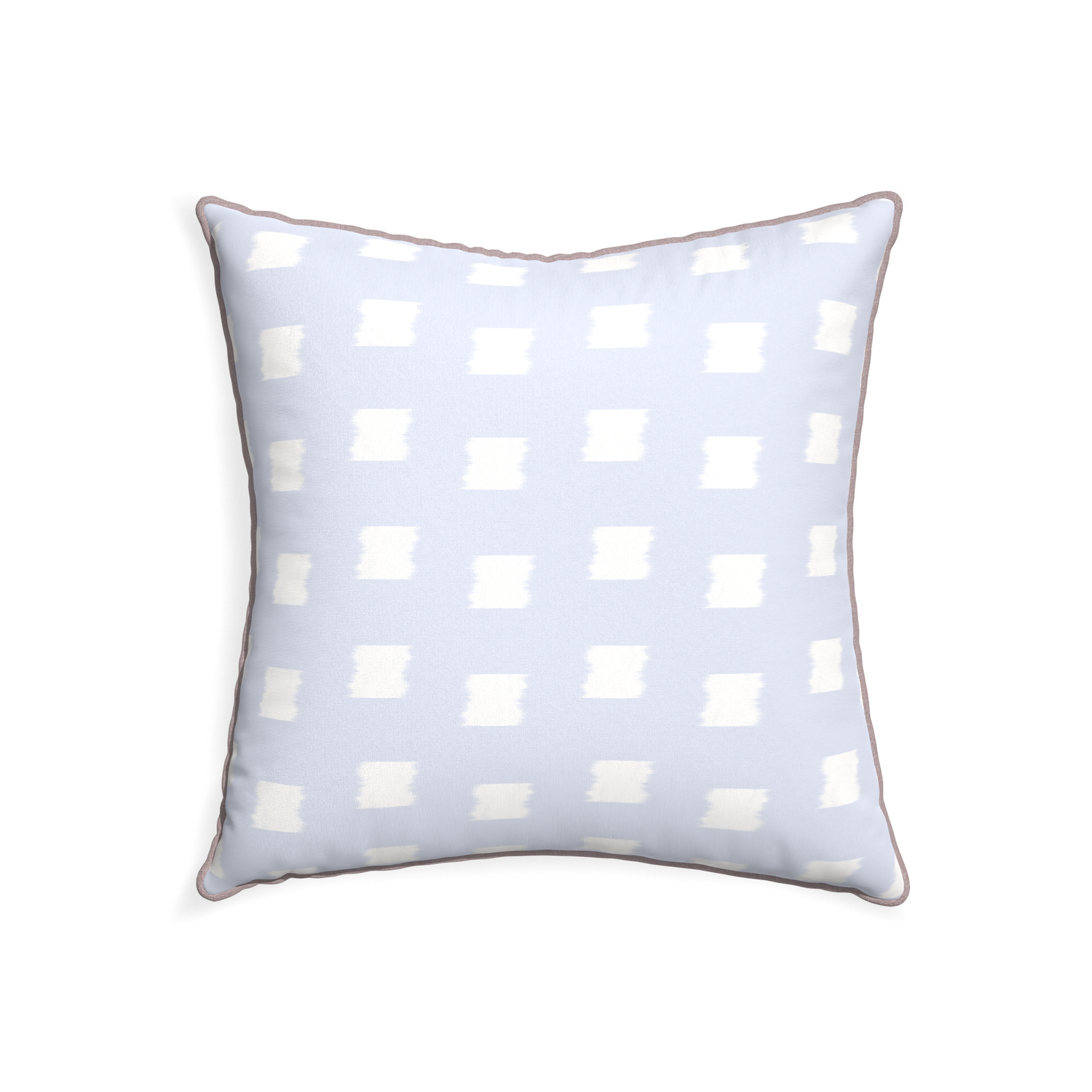 22-square denton custom sky blue patternpillow with orchid piping on white background