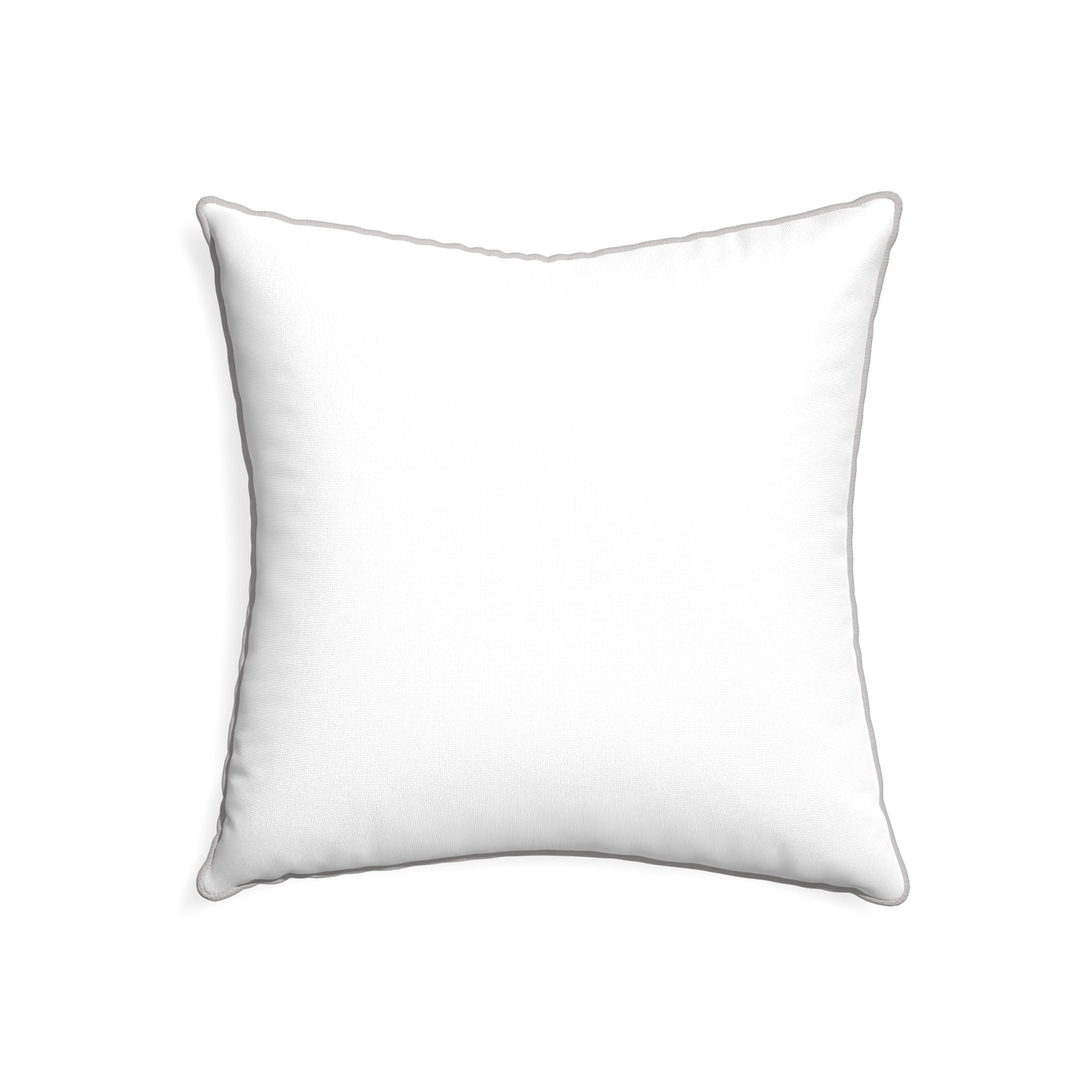 22-square snow custom white cottonpillow with pebble piping on white background