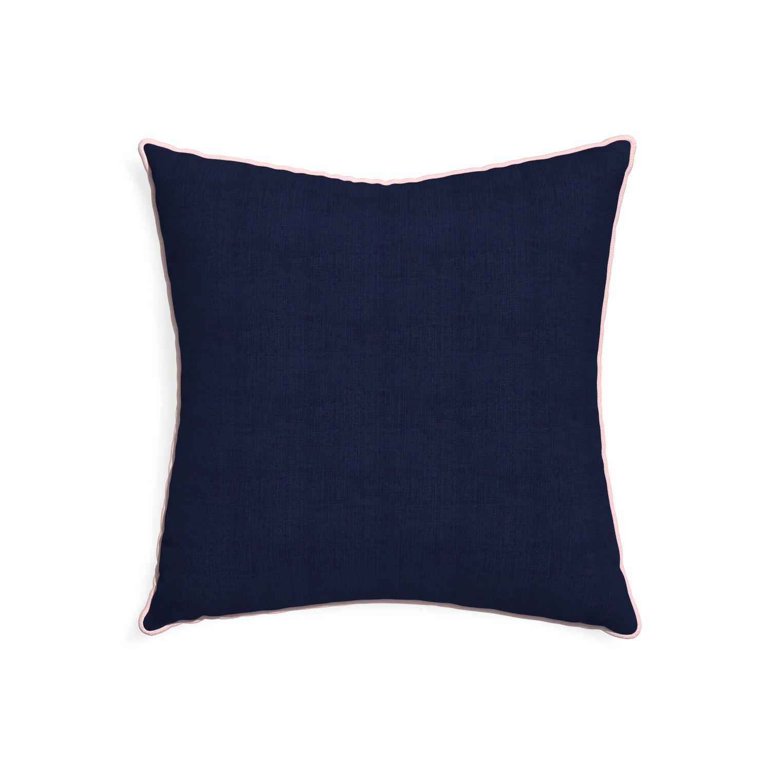22-square midnight custom navy bluepillow with petal piping on white background