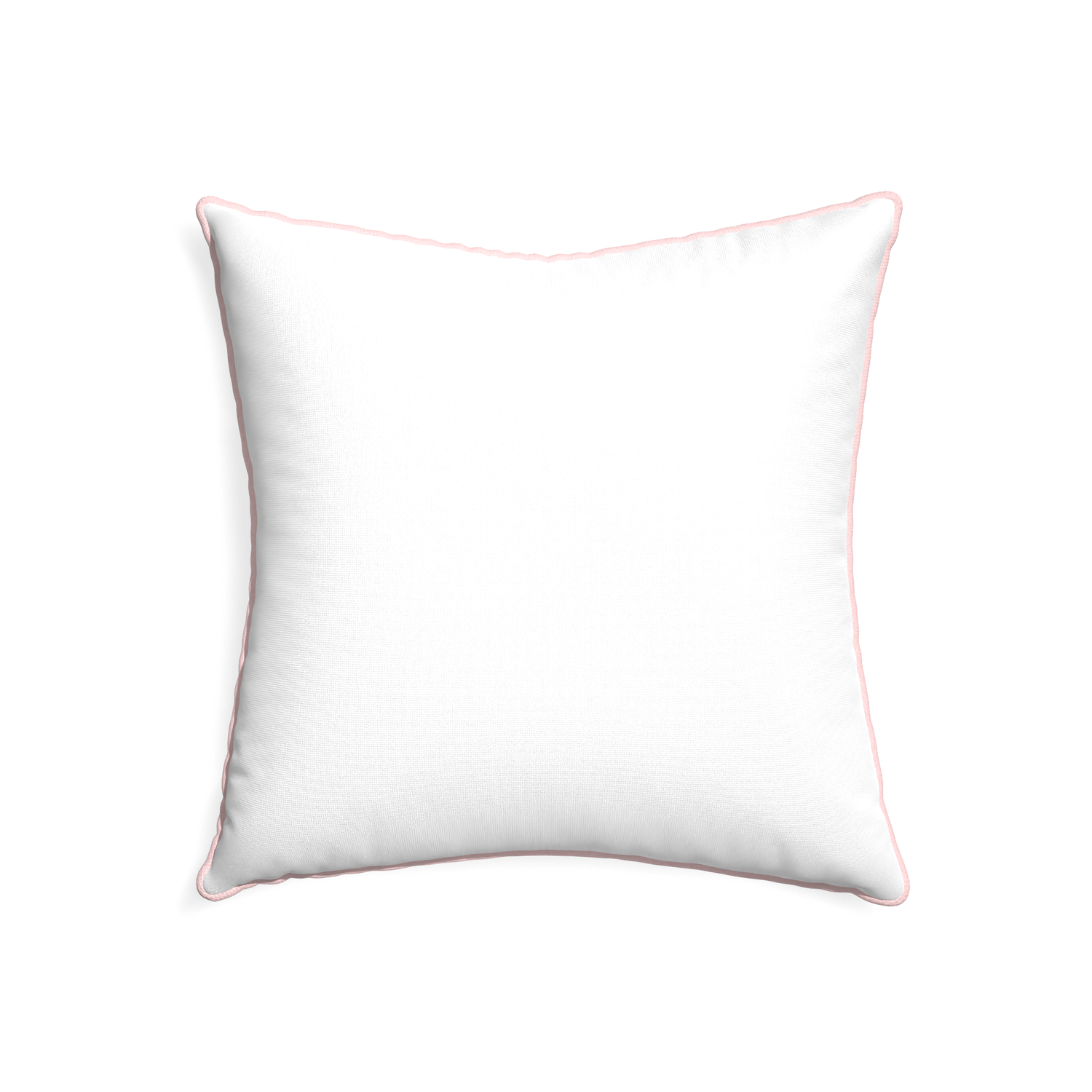 22-square snow custom white cottonpillow with petal piping on white background