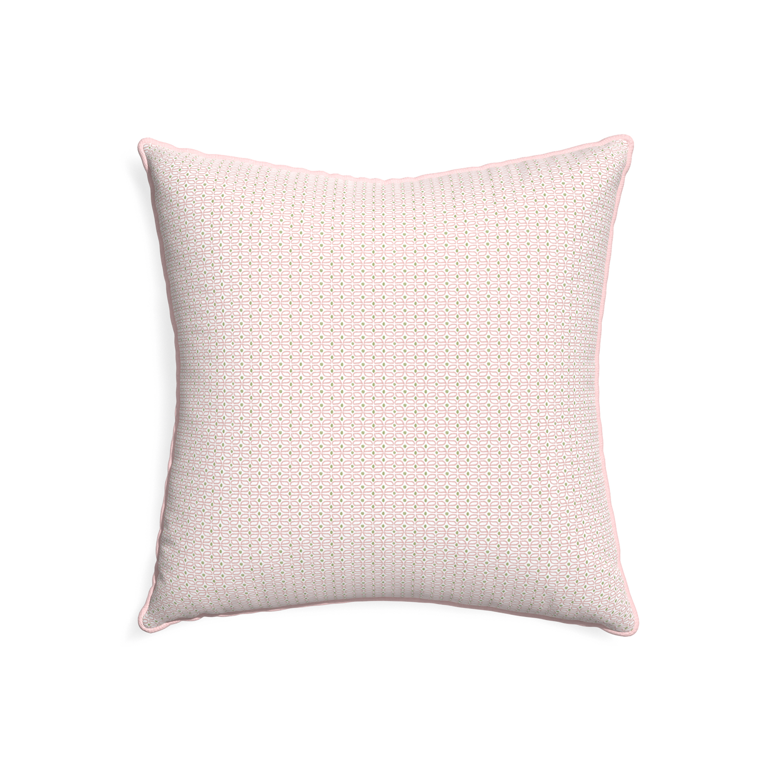 22-square loomi pink custom pink geometricpillow with petal piping on white background