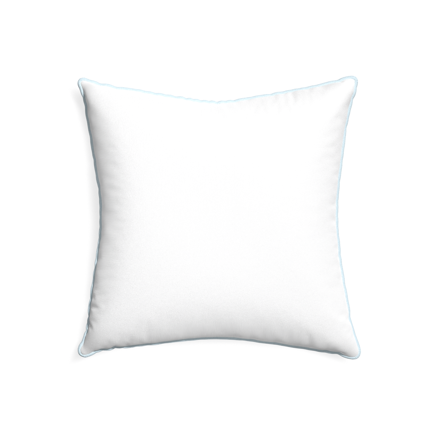 22-square snow custom white cottonpillow with powder piping on white background