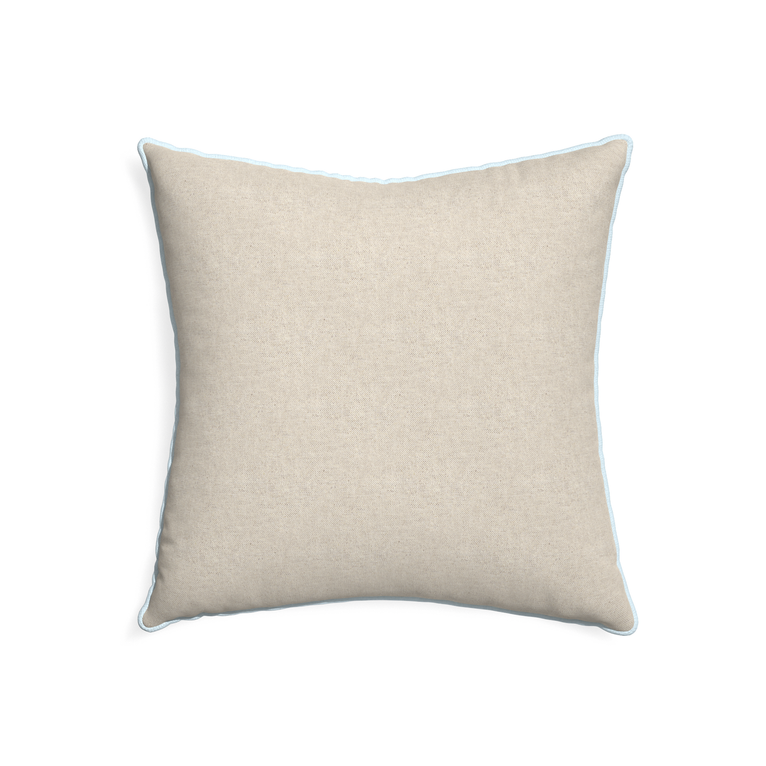 22-square oat custom light brownpillow with powder piping on white background