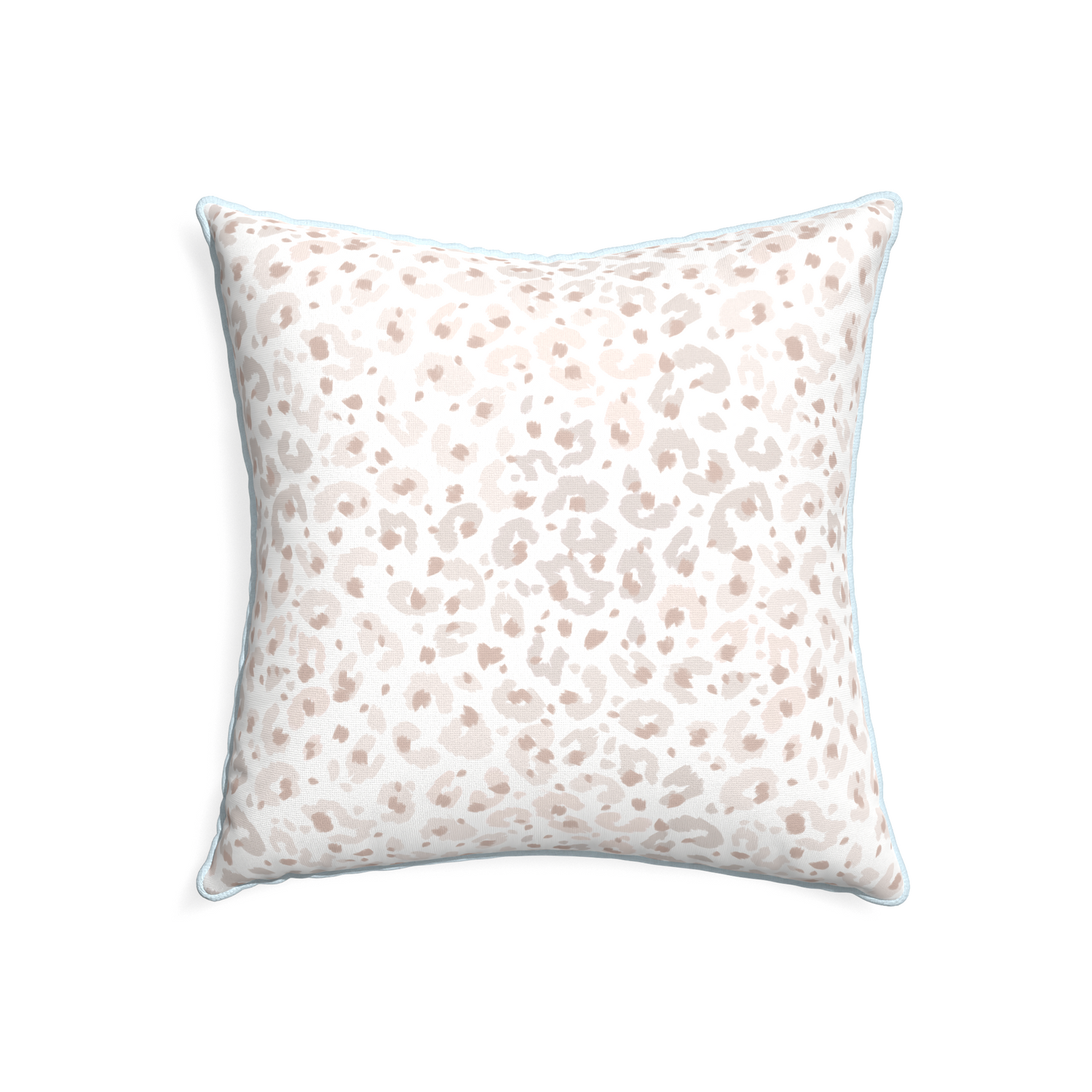 22-square rosie custom beige animal printpillow with powder piping on white background