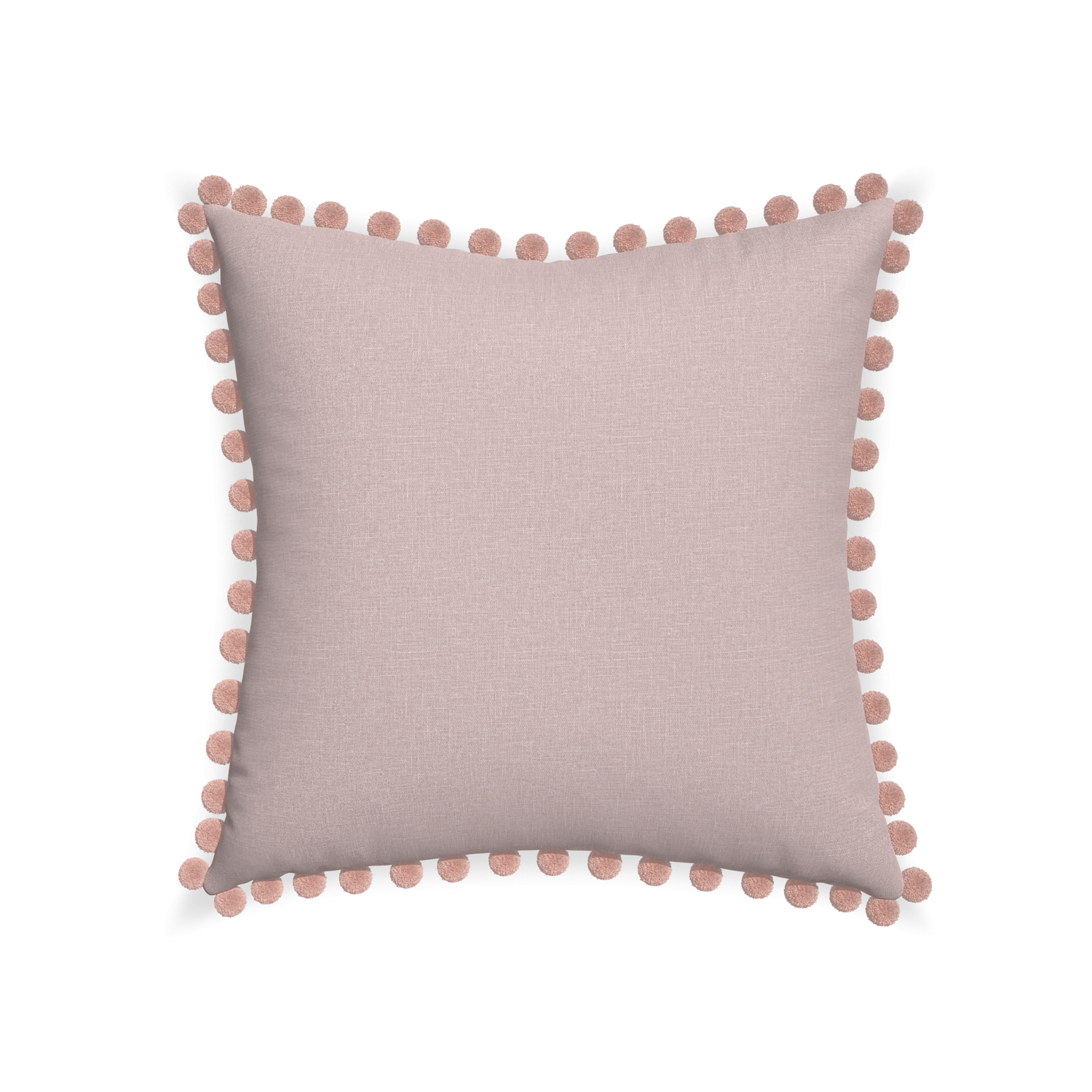 22-square orchid custom mauve pinkpillow with rose pom pom on white background