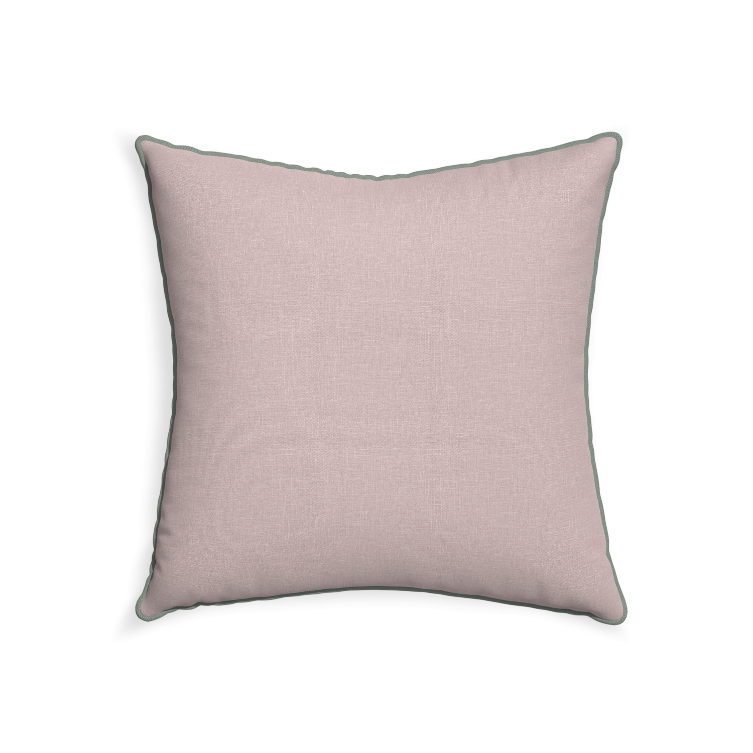 22-square orchid custom mauve pinkpillow with sage piping on white background
