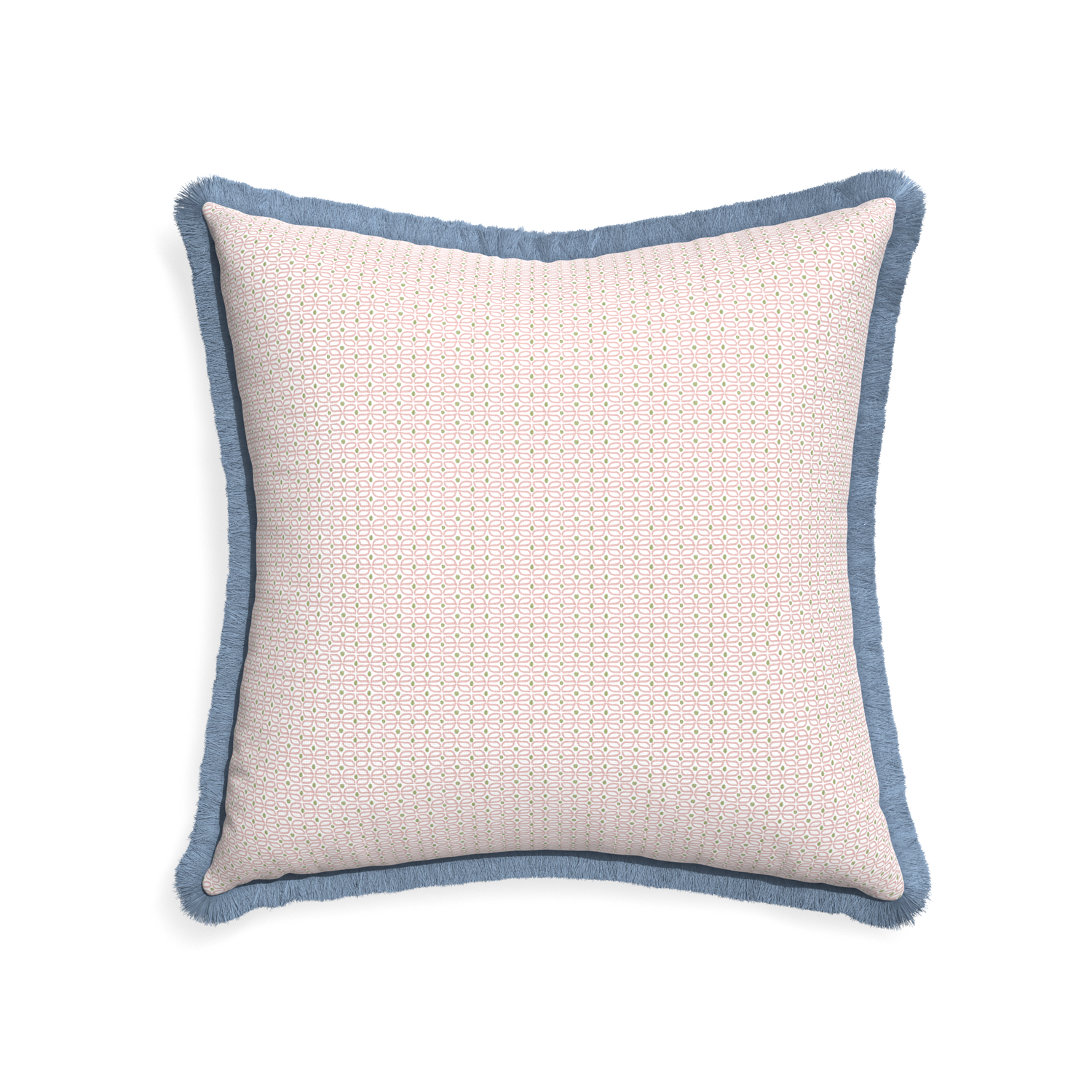22-square loomi pink custom pink geometricpillow with sky fringe on white background
