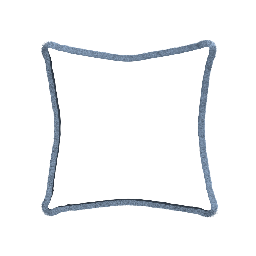 22-square gemma pear custom pillow with sky fringe on white background