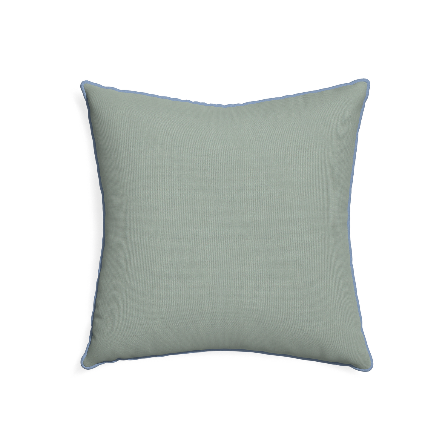 22-square sage custom sage green cottonpillow with sky piping on white background