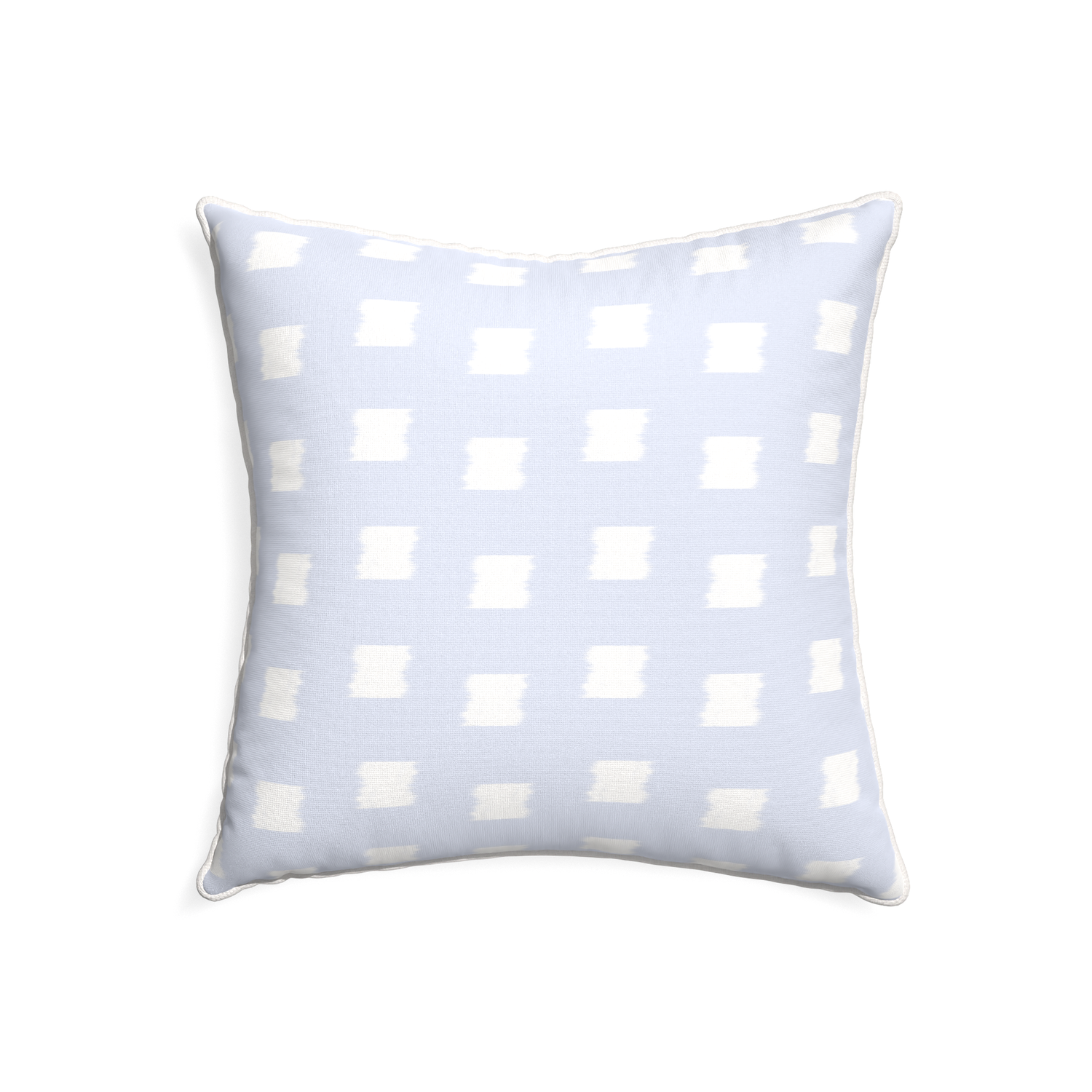22-square denton custom sky blue patternpillow with snow piping on white background
