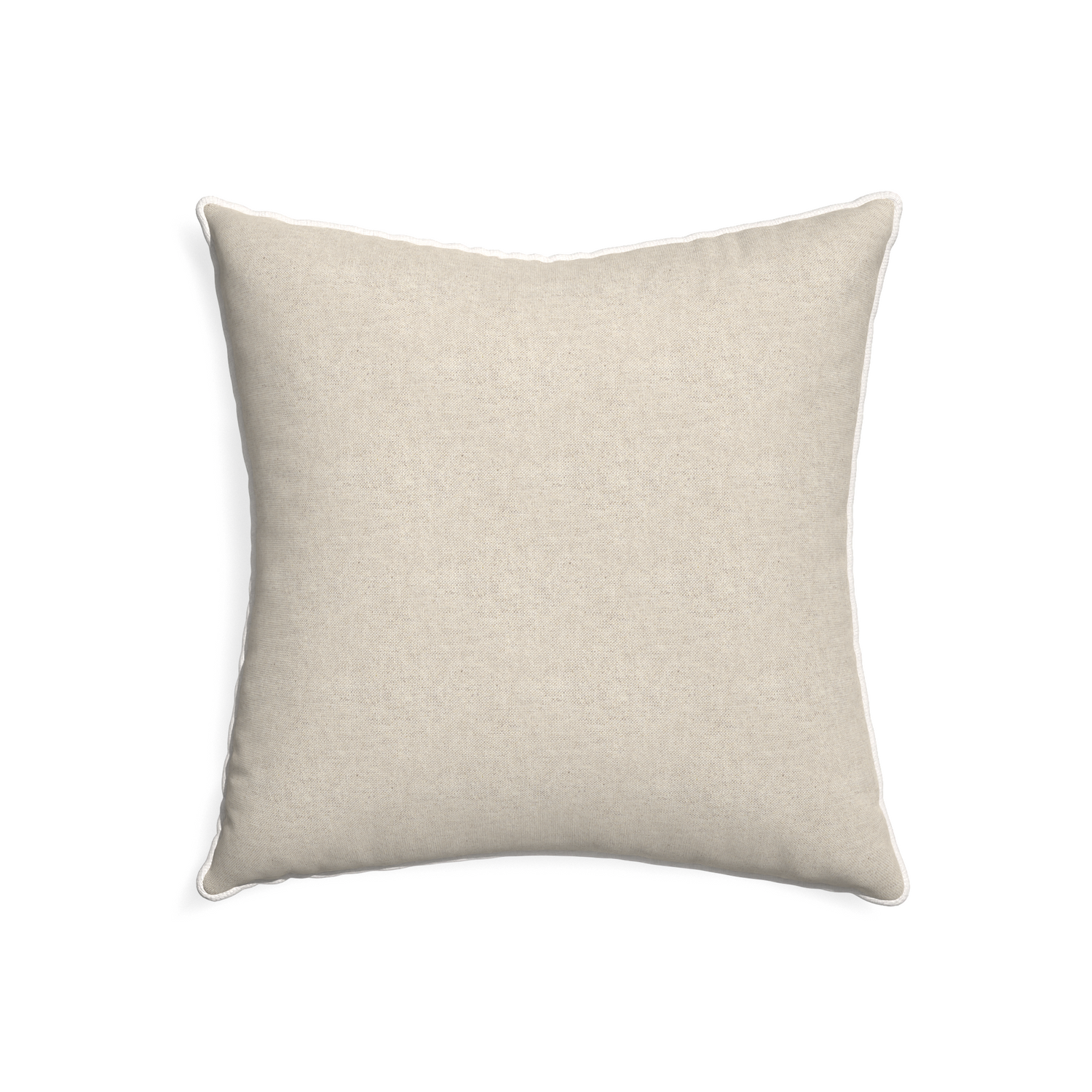 22-square oat custom light brownpillow with snow piping on white background