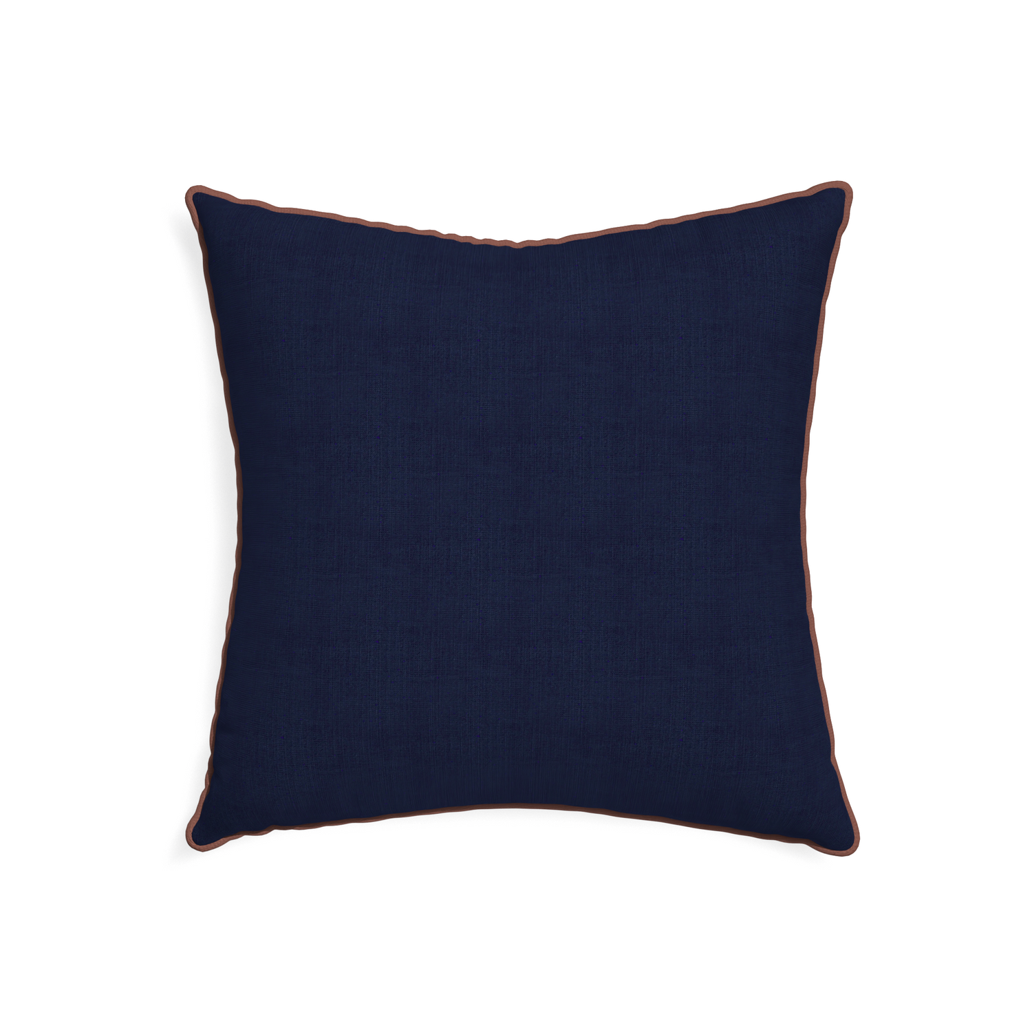 22-square midnight custom navy bluepillow with w piping on white background