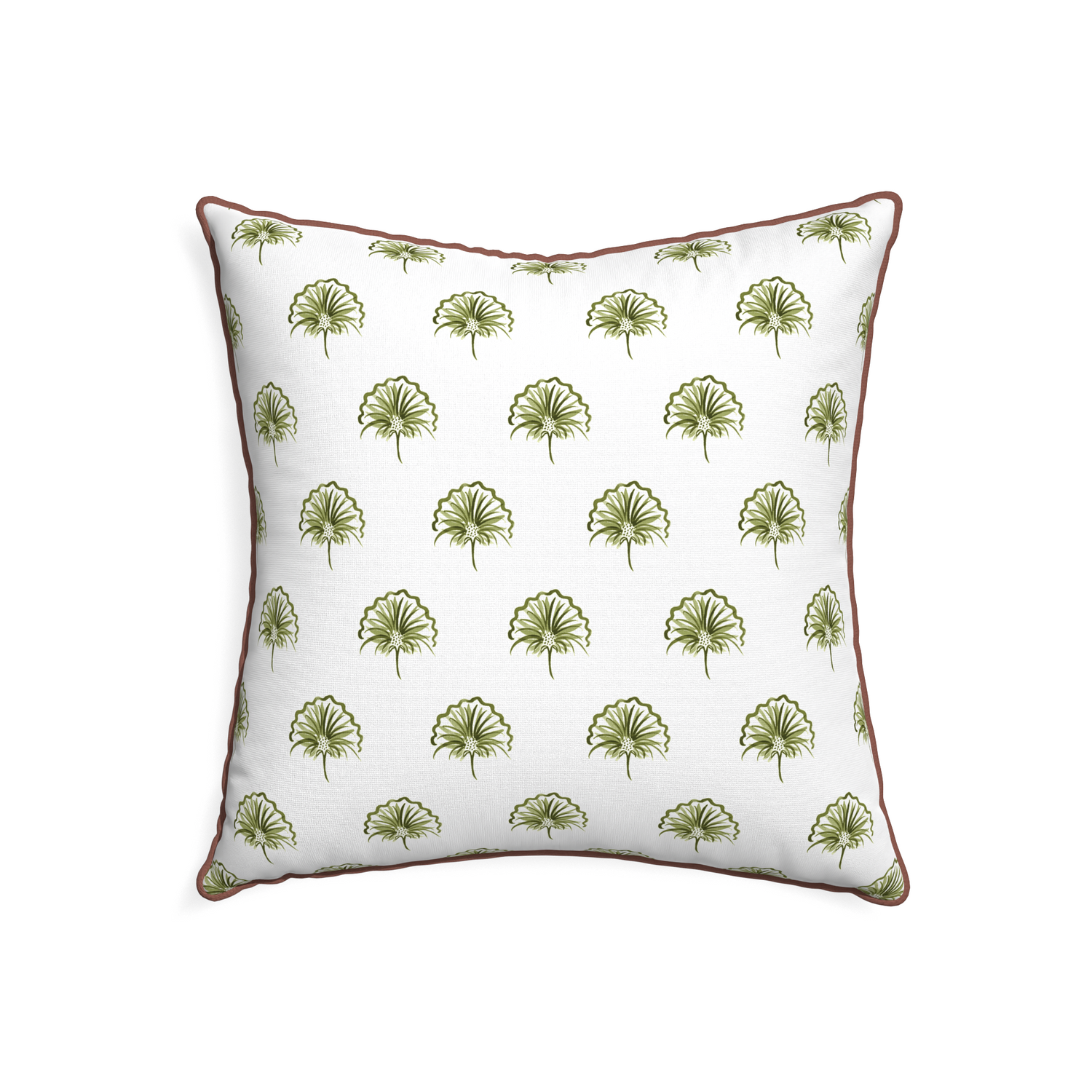 22-square penelope moss custom green floralpillow with w piping on white background