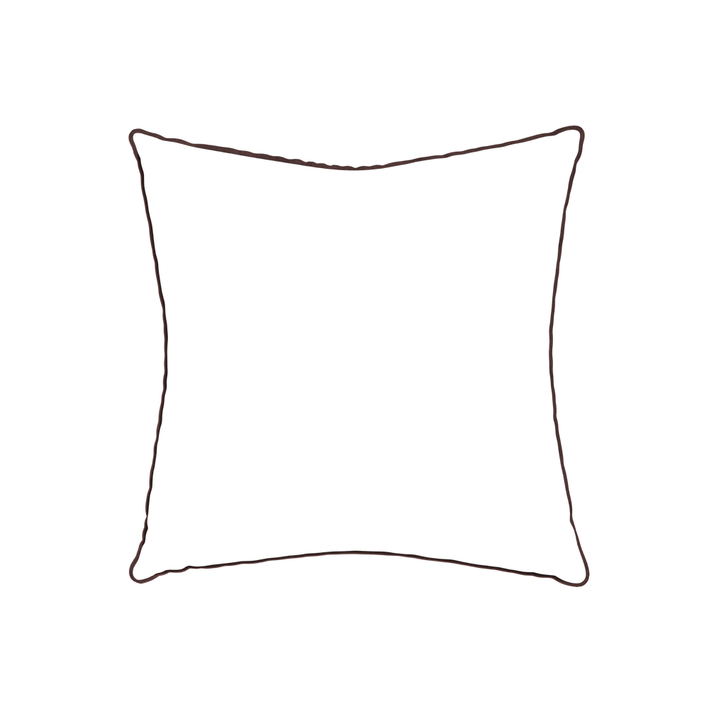 22-square ruby moss custom pillow with w piping on white background