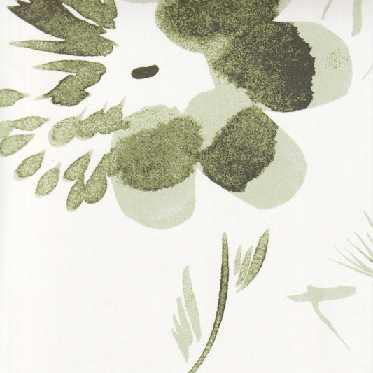 Blake Moss fabric with bold moss green floral print, perfect for custom made-to-order curtains by Pepper Home.