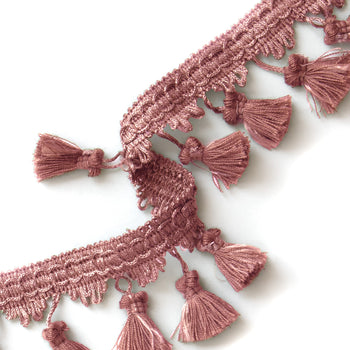 dark pink tassel trim