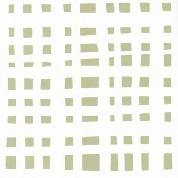 Ginger Moss pattern with modern, uneven gingham squares in moss palette, perfect for custom Pepper Home curtains.