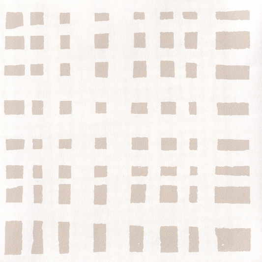 Ginger Sand fabric with modern gingham pattern in soft palette, perfect for Pepper Home custom curtains and made-to-order designs.