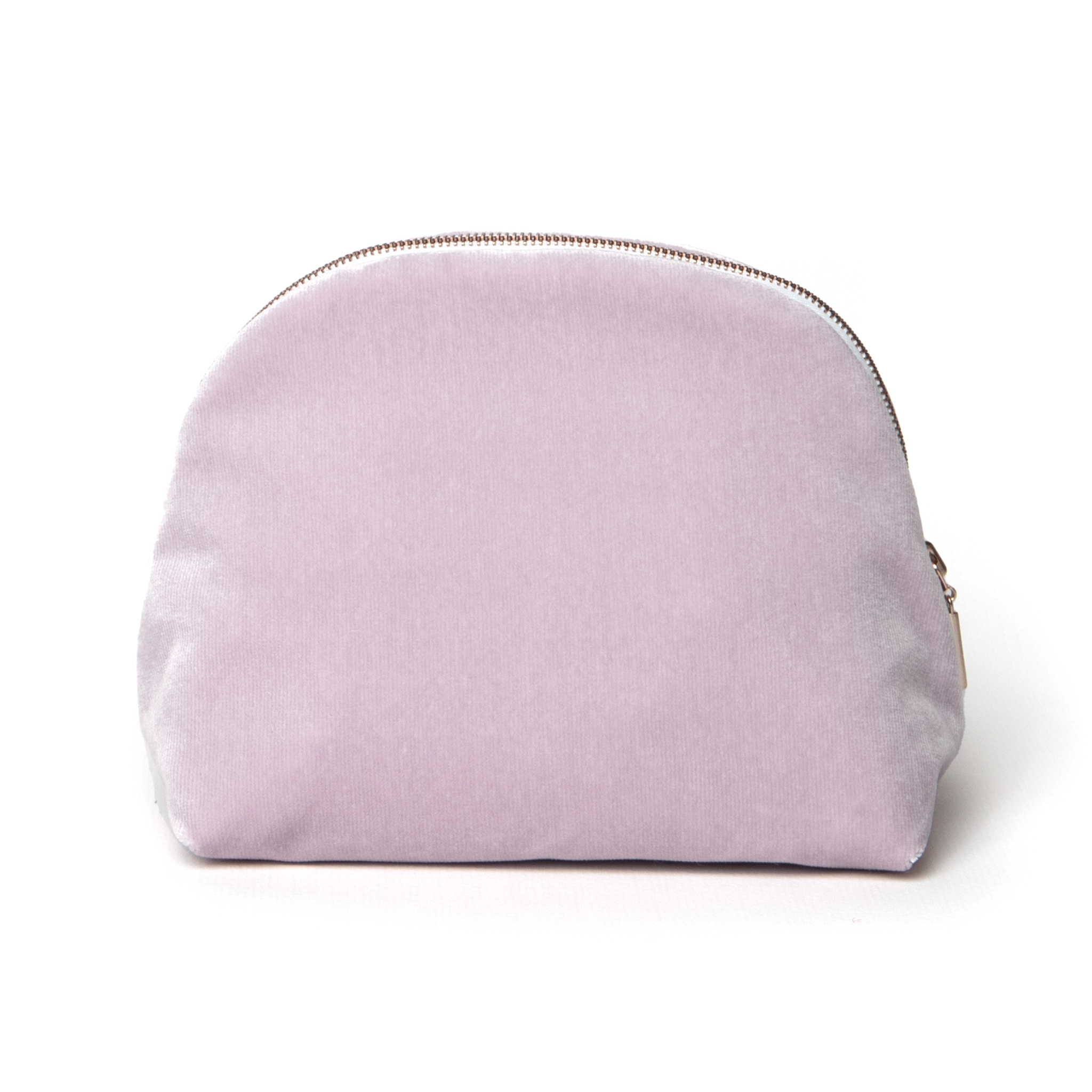 Lilac Velvet Pouch with gold zipper