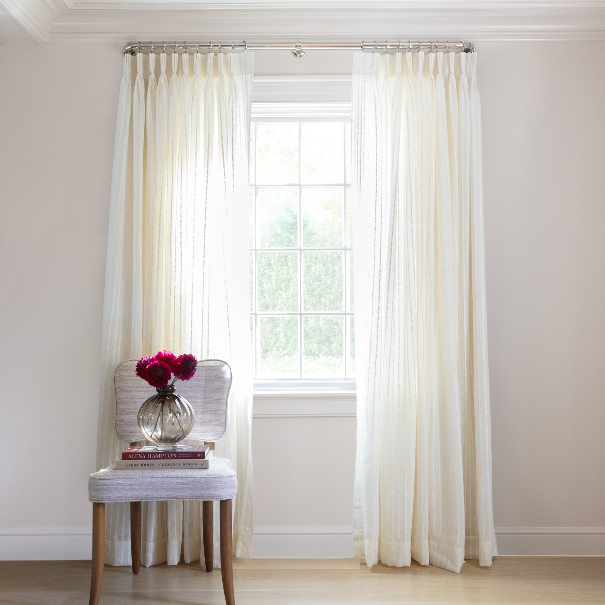 Shown in Pinch Pleat