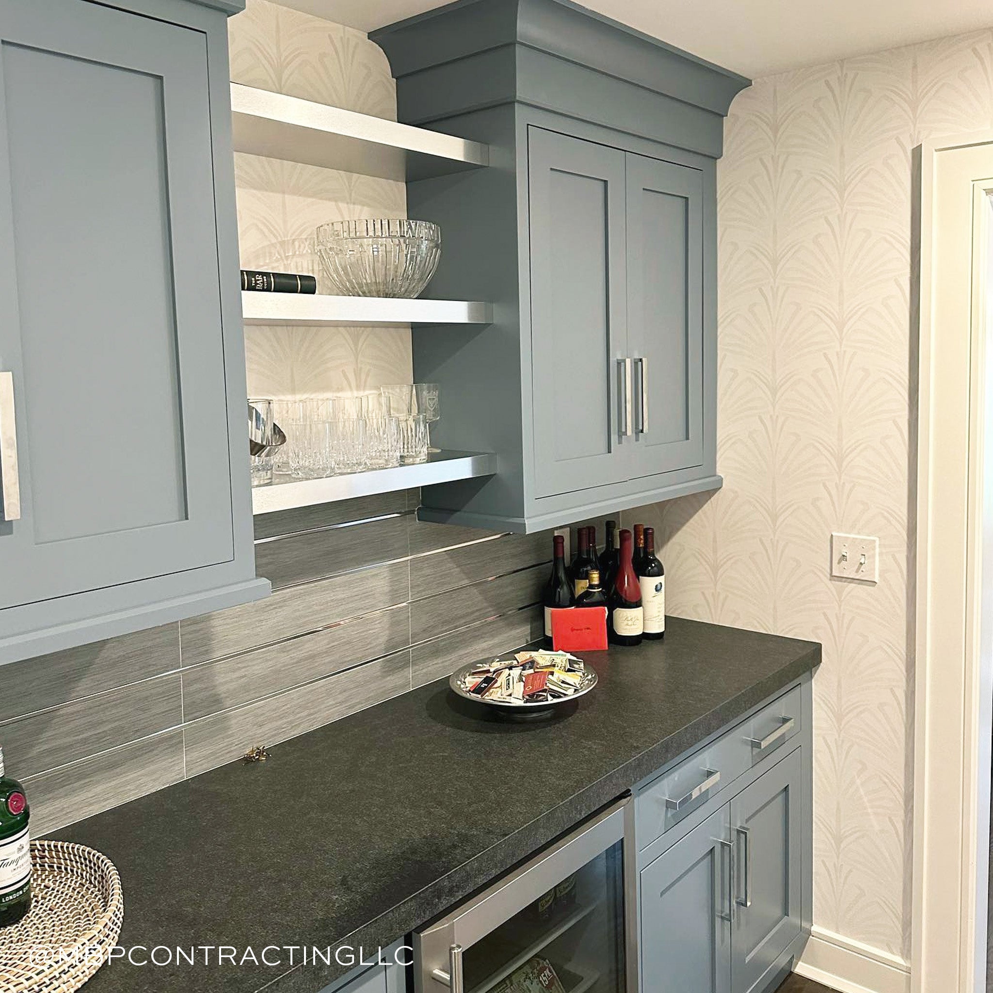 Suzy Snow art-deco kitchen cabinets and custom cabinetry inspired by crisp Bavarian winters and modern design.