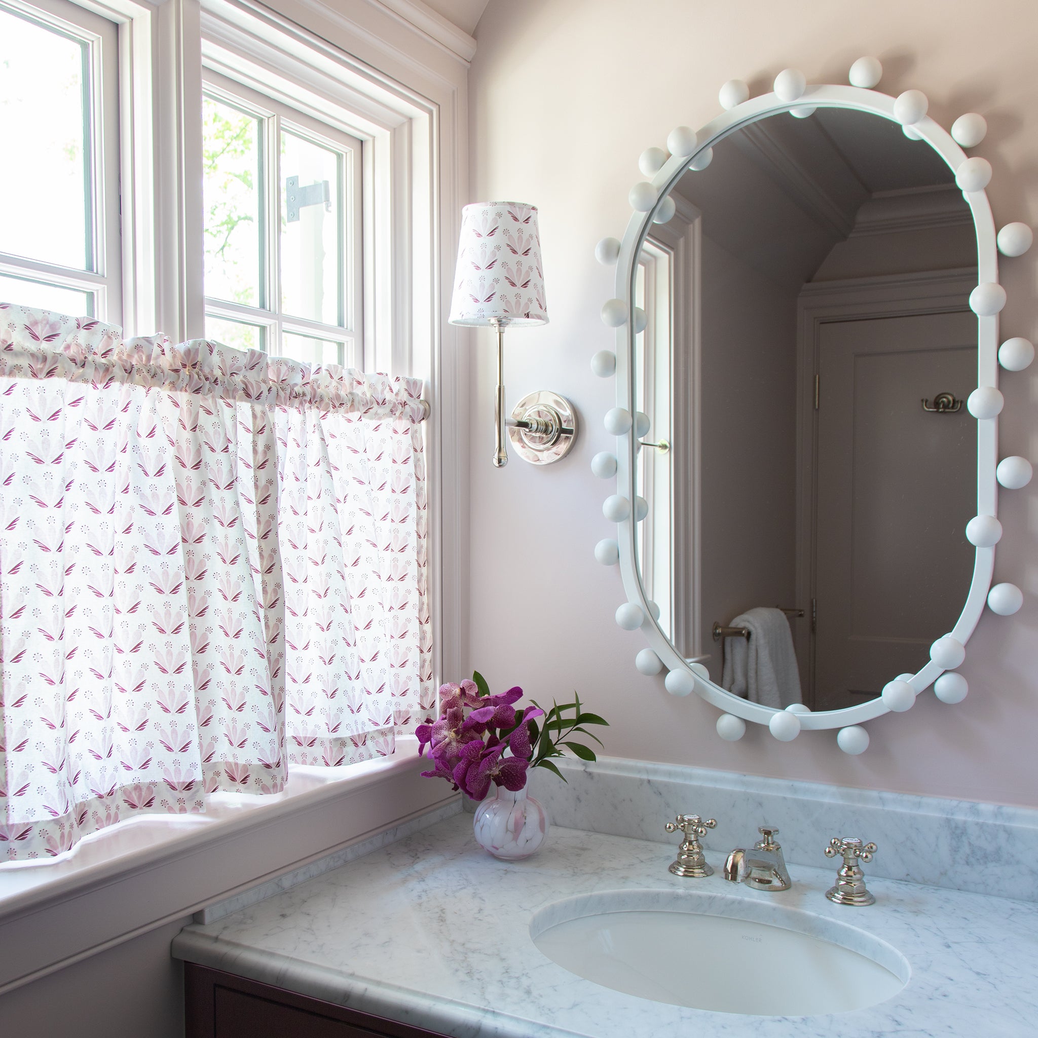 UGC CafeCurtain PrintedCotton Serena Pink PEPPERPHOTO