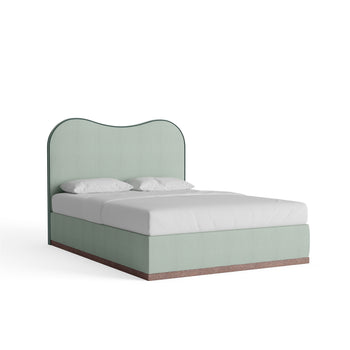 FEATURED: Queen / Wood Base / Smoke / Fern Velvet Welt