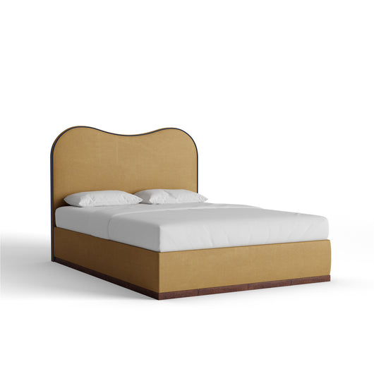 Queen / Wood Base / Tobacco / Walnut Velvet Welt