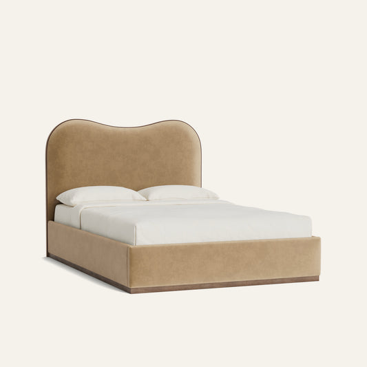 FEATURED: Queen / Wood Base / Tobacco / Walnut Velvet Welt