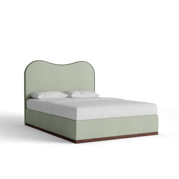 FEATURED: Queen / Wood Base / Tobacco / Fern Velvet Welt