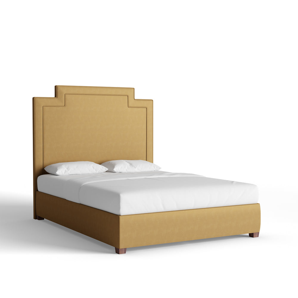 Queen camel velvet custom on white background