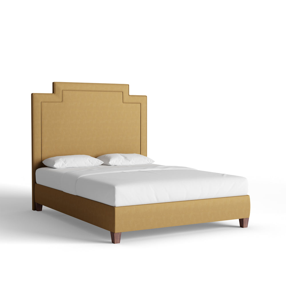 Queen camel velvet custom on white background