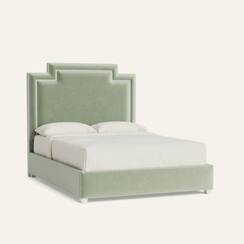 FEATURED: Queen / 11" Rails / Smoke / Rose Velvet Welt