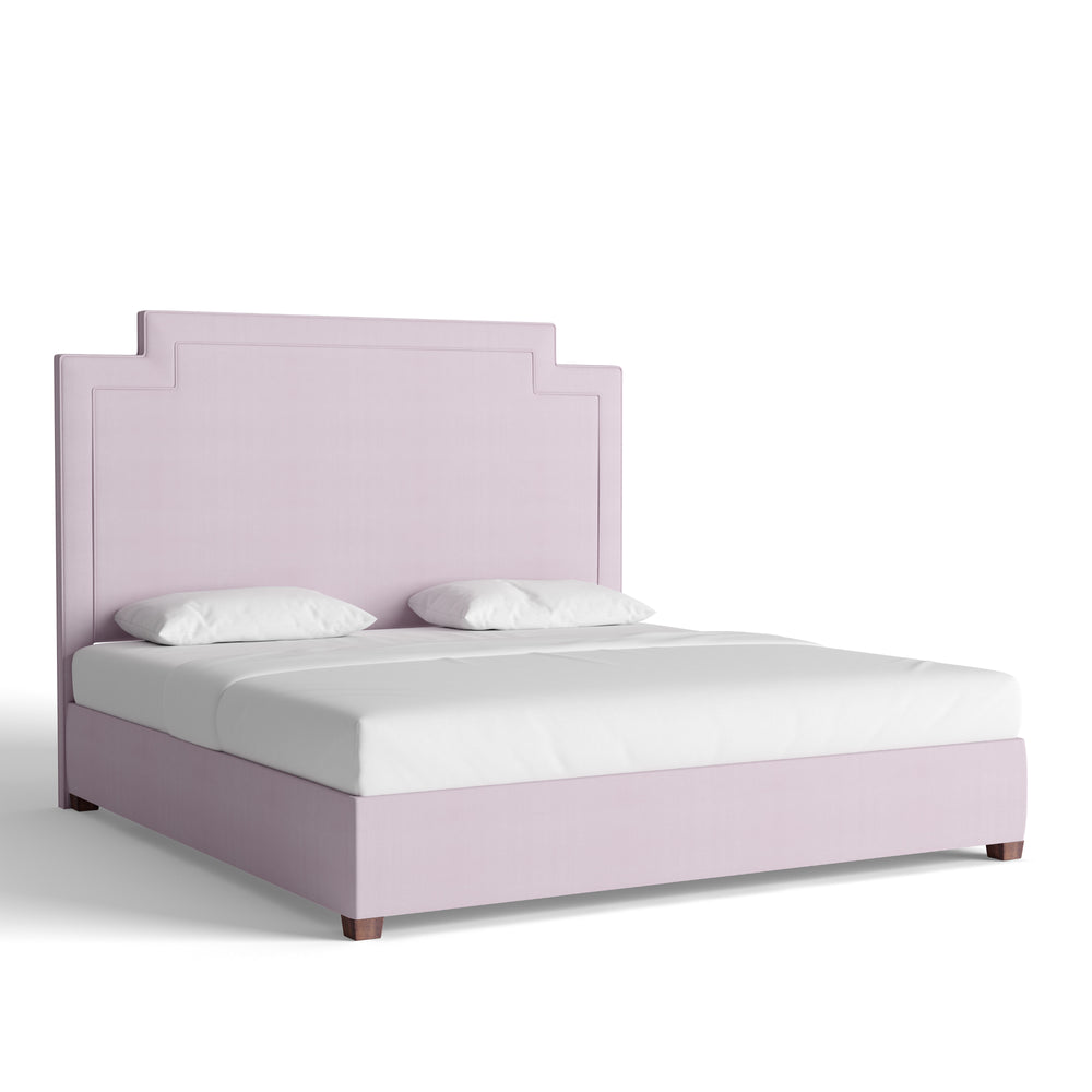 King lilac velvet custom on white background