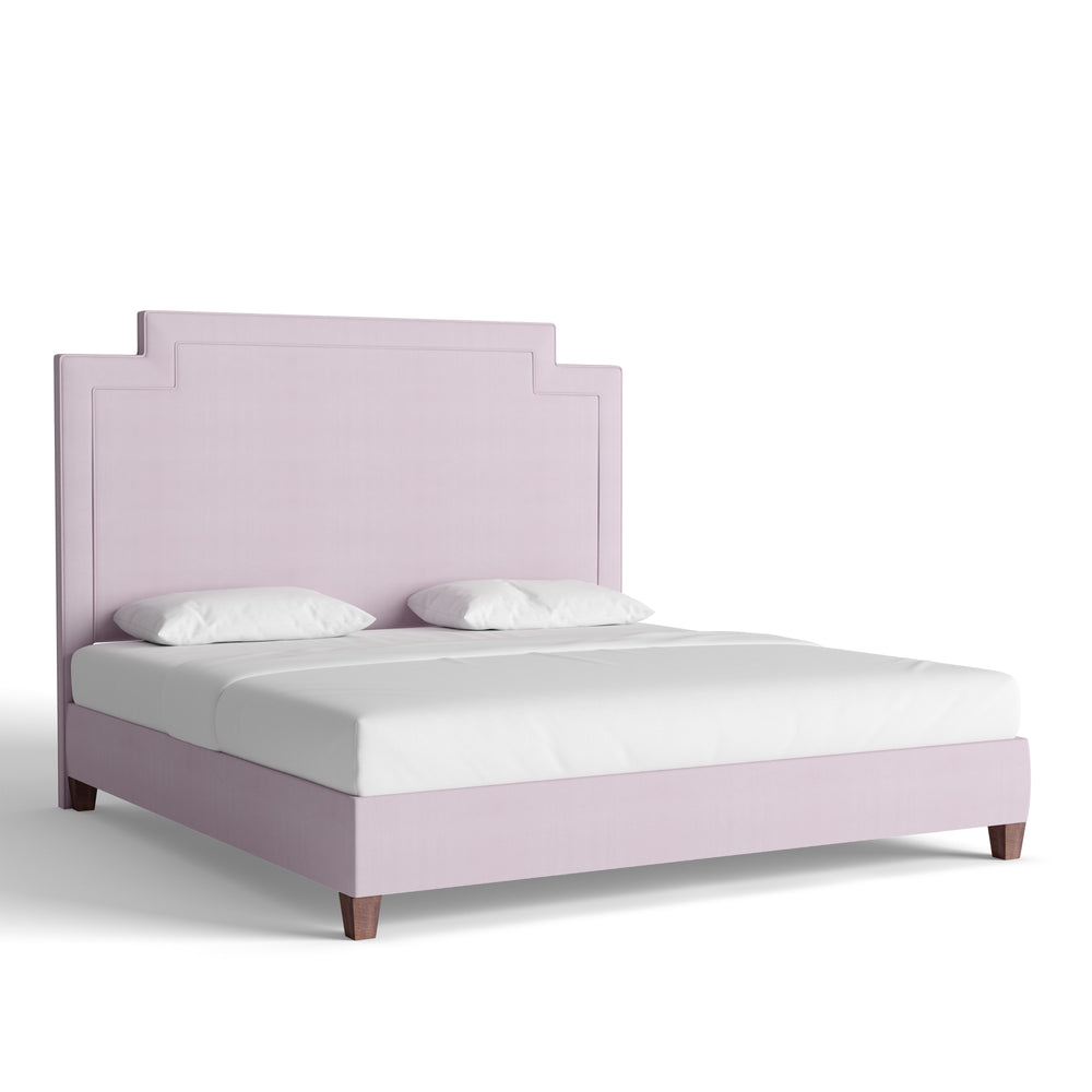 King lilac velvet custom on white background