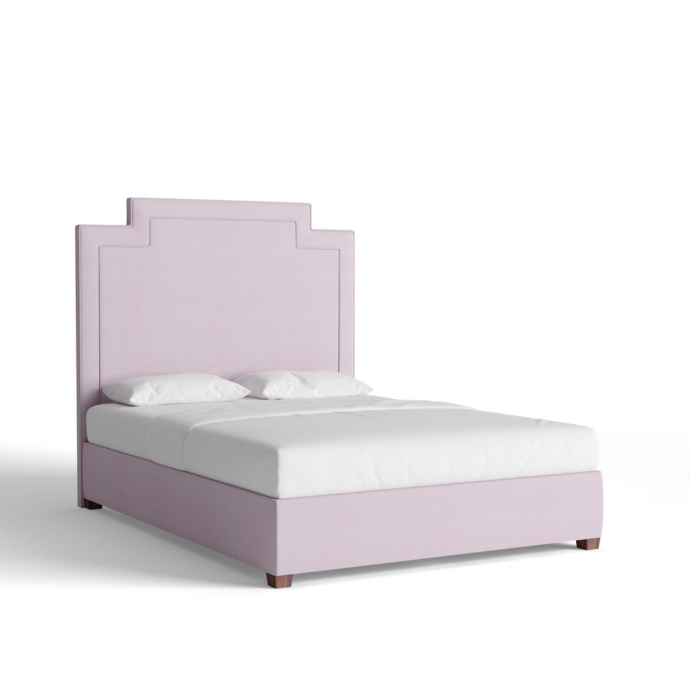 Queen lilac velvet custom on white background